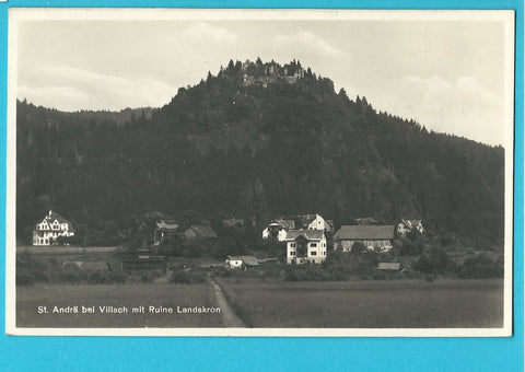 AK St. Andrä bei Villach mit Ruine Landskron.