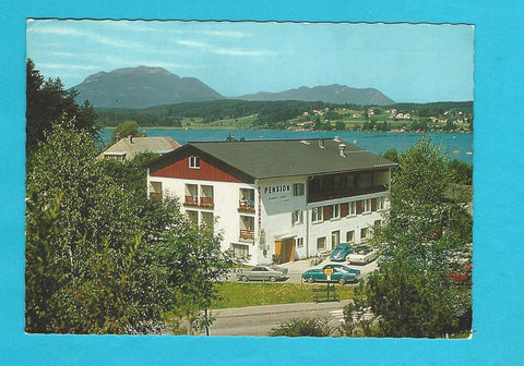 AK Drobollach. Pension Goldene Rose. Inh. Schiestl. Neu-Egg am Faaker See.