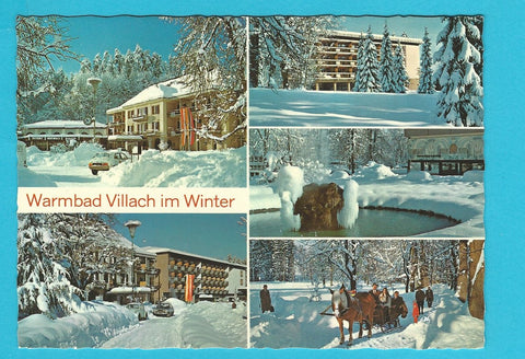 AK Warmbad Villach im Winter.