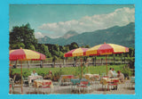 AK Warmbad Villach. Cafeterrasse mit Mittagskogel.