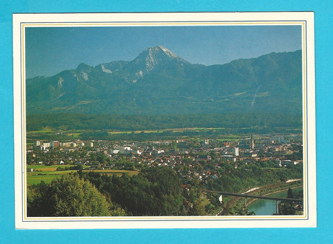 AK Blick über die Draustadt Villach.