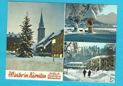 AK Winter in Kärnten. Villach Faakersee Warmbad.