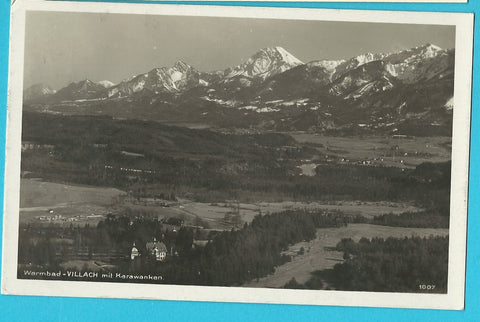 AK Warmbad Villach mit Karawanken. (1933)