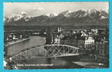 AK Villach. Draubrücke mit Mittagskogel.