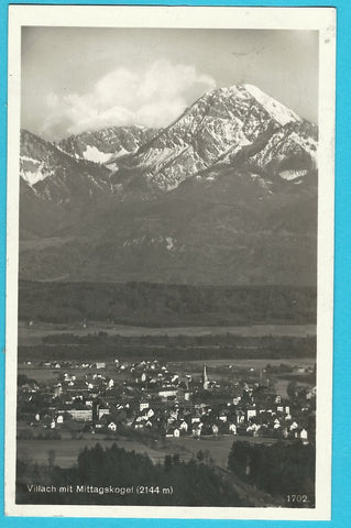AK Villach mit Mittagskogel. (1929)