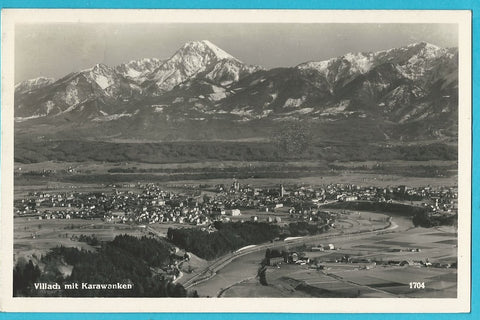 AK Villach mit Karawanken.