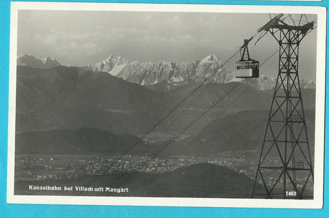AK Kanzelbahn bei Villach mit Mangart.