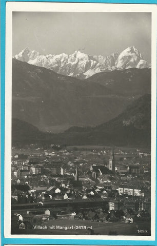 AK Villach mit Mangart. (1932)