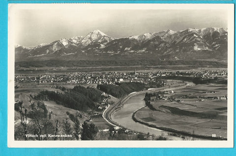 AK Villach mit Karawanken.