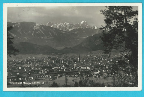 AK Villach mit Mangart. (1938)