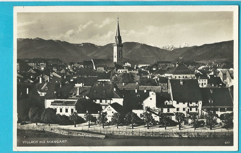 AK Villach mit Mangart. (1928)