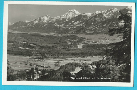 AK Warmbad Villach mit Karawanken.