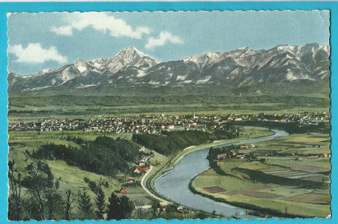 AK Villach an der Drau mit Karawanken.