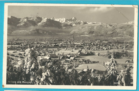 AK Villach mit Mangart. (1939)