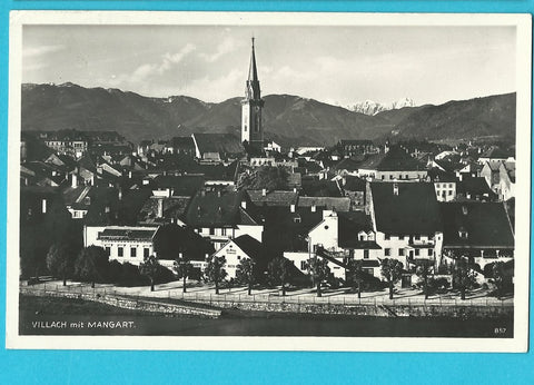 AK Villach mit Mangart. (1926)