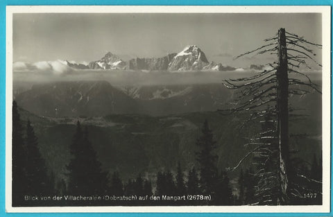 AK Blick von der Villacheralpe auf den Mangart. (1932)