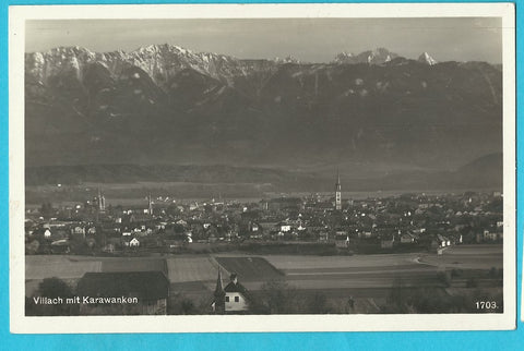 AK Villach mit Karawanken. (1929)