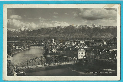 AK Villach mit Karawanken. (1934)
