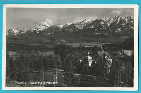 AK Warmbad Villach mit Karawanken. (1937)