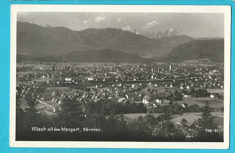 AK Villach mit dem Mangart. (1952-53)