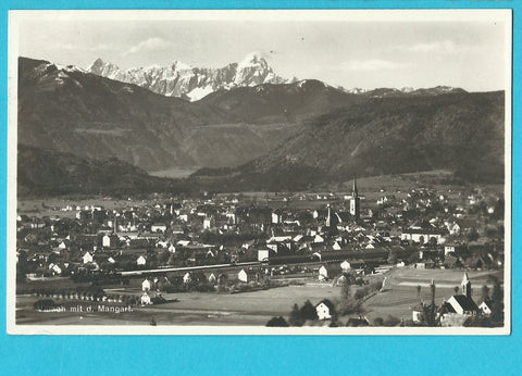 AK Villach mit dem Mangart. (1929-30)