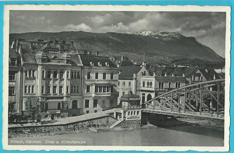 AK Villach. Drau u. Villacheralpe.