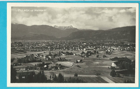 AK Villach mit Mangart. (1926)