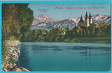 AK Villach. Partie a. d. Drau mit den Karawanken. (1913)