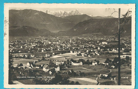 AK Villach, Totale mit Mangart.