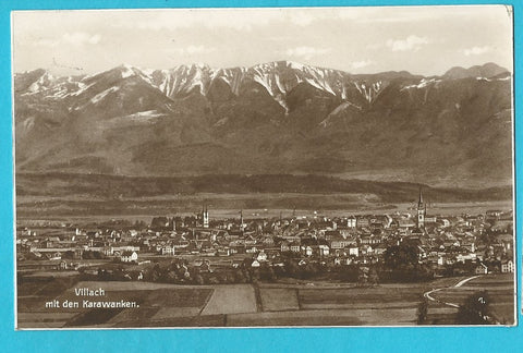 AK Villach mit den Karawanken.