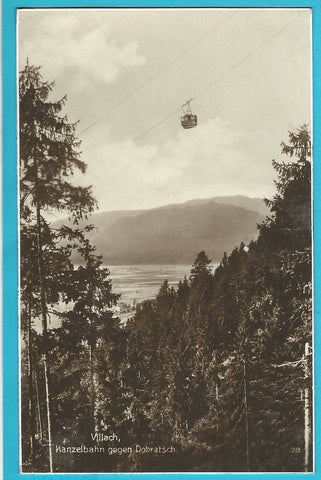 AK Villach. Kanzelbahn gegen Dobratsch.