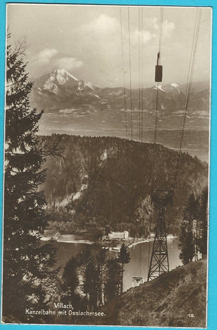 AK Villach, Kanzelbahn mit Ossiachersee.