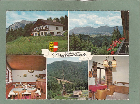 AK Grüße vom Dreiländereck, Appartementhaus Nessmann. Arnoldstein 178.