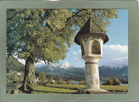 AK Bildstock am Faaker See mit Mittagskogel.