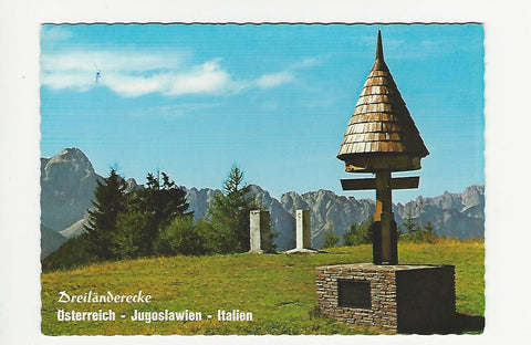 AK Dreiländereck. Österreich - Jugoslawien - Italien. Seltschacheralm - Ofen (Pec).