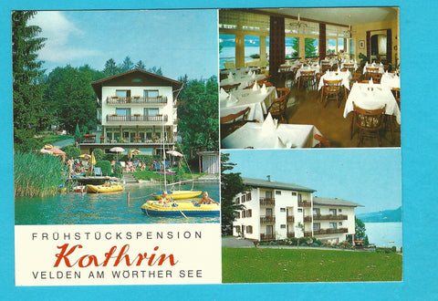 AK Velden/Wörthersee. Frühstückspension Kathrin. Bes. V. u.K. Tauschasch. Auen 67.