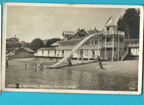 AK Velden am Wörthersee. Strandbad des Hotel Bulfon. (1932)
