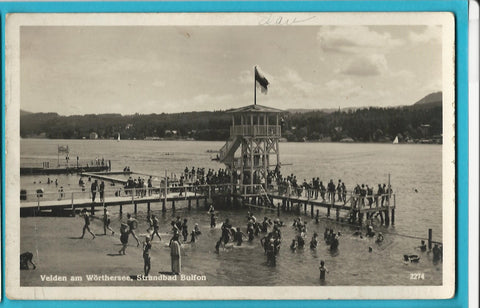 AK Velden am Wörthersee. Strandbad Bulfon. (1933)