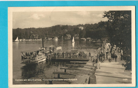 AK Velden am Wörthersee. Strandpromenade und Kurpark. (1933)