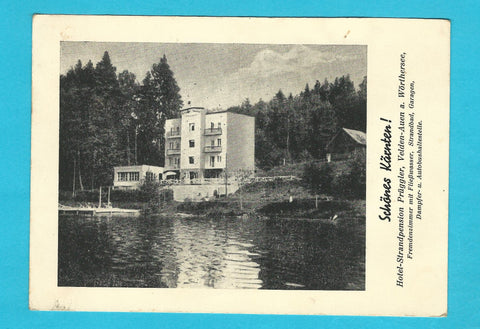 AK Velden-Auen a. Wörthersee. Hotel Strandpension Prüggler.