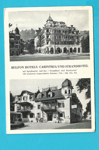 AK Velden am Wörthersee. Bulfon Hotels: Carinthia und Strandhotel.