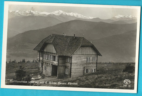 AK Gerlitzenhaus mit den Hohen Tauern. (1938-39)