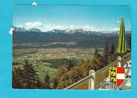 AK Blick von der Kanzelhöhe auf Karawanken und Julische Alpen.