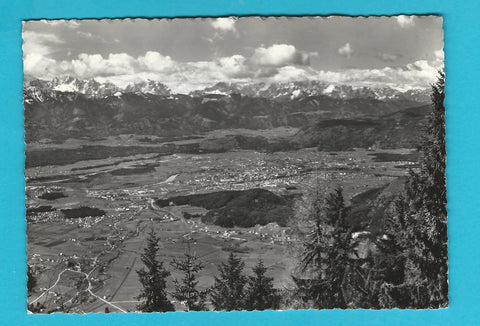 AK Blick von der Kanzelhöhe auf Villach u. Julische Alpen.