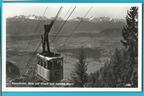 AK Kanzelbahn. Blick auf Villach und Julische Alpen.