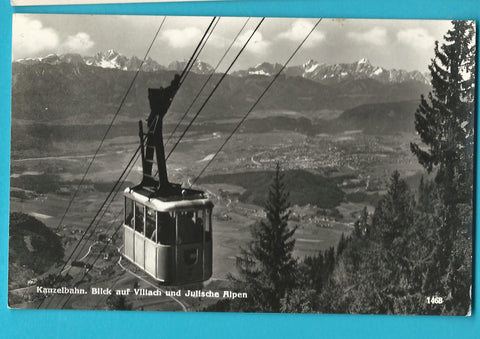 AK Kanzelbahn. Blick auf Villach und Julische Alpen.
