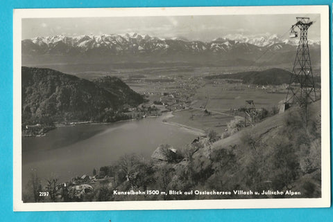 AK Kanzelbahn, Blick auf Ossiachersee Villach u. Julische Alpen.