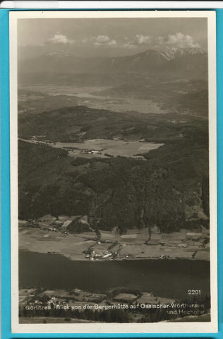 AK Görlitzen. Blick von der Bergerhütte auf Ossiacher-Wörthersee und Hochobir.