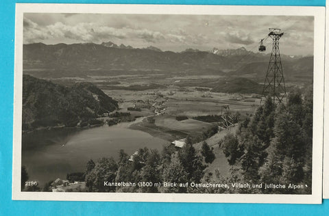 AK Kanzelbahn. Blick auf Ossiachersee, Villach und julische Alpen. (1933)