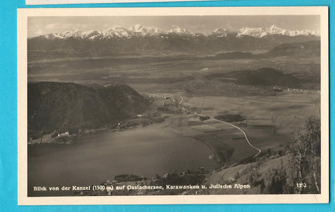AK Blick von der Kanzel auf Ossiachersee, Karawanken u. Julische Alpen. (1940)